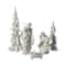 Glitzhome® 5-Piece White & Gold Resin Holy Family with Christmas Trees Set
